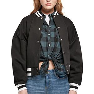Urban Classics Dames oversized college jacket cardigan sweater, zwart, XXL, zwart, XXL