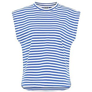 FRAULLY Dames T-Shirt 35426377-FR01, BLAUW Wit, L, blauw-wit, L