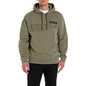 Replay Heren hoodie regular fit, 408 Light Military, 3XL
