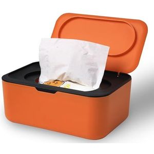 Cheerhom Doos voor vochtige doekjes voor baby, vochtig toiletpapier, doos voor vochtige doekjes met deksel, vochtige toiletpapierdoos, zwart, voor slaapkamer, auto en kantoor