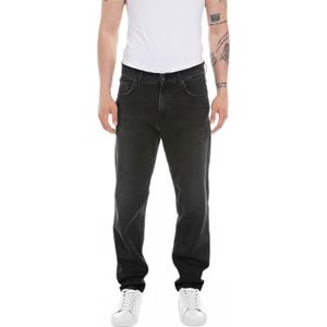 Replay Heren Jeans Sandot Tapered Fit met Stretch, Zwart (Black 098), W36 x L30, 098 Black, 36W x 30L