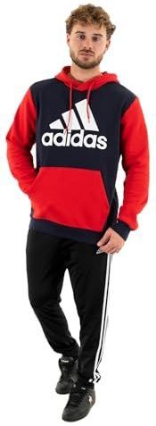 adidas - ESSENTIALS BIG LOGO HOODY - Hoodie - Legend Ink/Better Scarlet - 78% Katoen, 22% Polyester