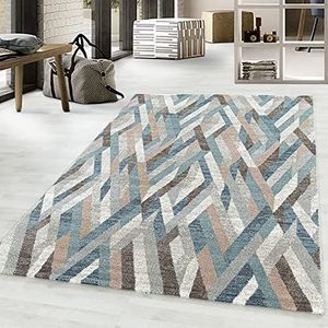Gestreept designtapijt Fries laagpolig tapijt woonkamer