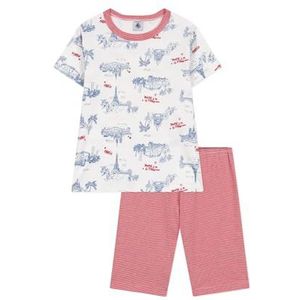 Petit Bateau Pyjacourt voor jongens, wit/multico, 24 Maanden