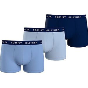 Tommy Hilfiger 3P TRUNK Boxershorts heren,Vessel Blue/Breezy Blue/Desert Sky,S