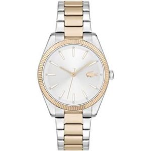 Lacoste Vrouwen analoog quartz horloge met roestvrij stalen band 2001241, Zilver Wit