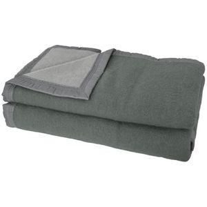 Poyet Motte Aubisque deken, wol, antraciet/muis, wol, antraciet/souris, 240 x 220 cm