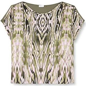 Gerry Weber Dames 170244-35039 T-shirt, ecru/wit/groen print, 44, Ecru/wit/groen opdruk, 44