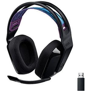 Logitech G535 LIGHTSPEED Wireless Gaming Headset - Lichtgewicht hoofdtelefoon voor over de oren, flip-to-mutemicrofoon, stereo, compatibel met pc, PS4, PS5, oplaadbaar via USB - Zwart