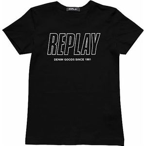 Replay T-shirt voor jongens, zwart (098 zwart), 16 Jaren
