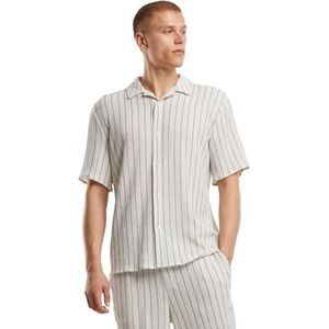 Urban Classics - Overhemd - Offwhite/Black - Gestreept - Zomerhemd