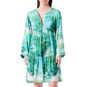 Replay Knielange jurk voor dames, lange mouwen, 010 Multicolor, XL