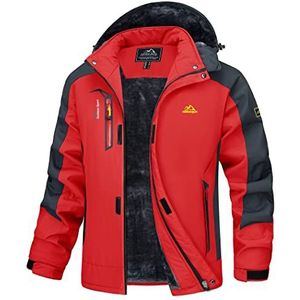 MAGCOMSEN Outdoor fleecejack voor heren, waterdicht, warm, met capuchon