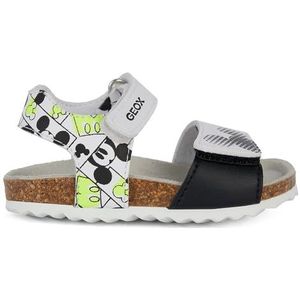 Geox Jongens B Chalki Boy sandaal, Wit Fluo Geel, 26 EU