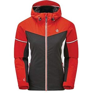 Dare 2b Enclave ski-jas, waterdicht, isolerend en ademend met verlijmde naden, capuchon en sneeuwvanger, waterdichte jassen voor dames Seville/Black FR: XS (maat fabrikant: 8)