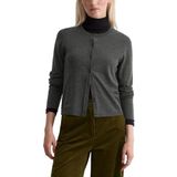 Marc O'Polo - Gebreid Vest - Donkergrijs - Slanke Pasvorm - Lange Mouw