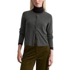 Marc O'Polo - Gebreid Vest - Donkergrijs - Slanke Pasvorm - Lange Mouw