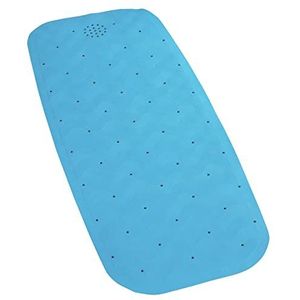 Maximex badmat natuurlijk rubber, blauw, 37 x 90 cm, machinewasbaar op 40 °C, met zuignappen aan de onderkant, afmetingen (b x h x d): 90 x 1,6 x 37 cm