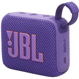 JBL Go 4 in Purple - Portable Bluetooth Speaker Box Pro Sound, Deep Bass and Playtime Boost Function - Waterproof and Dustproof - 7 Hours Runtime