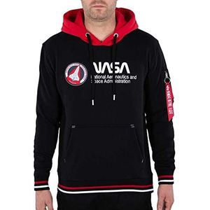 ALPHA INDUSTRIES NASA Retro Hoody Sweatshirt, Zwart, XS Uniseks Volwassenen, blue, XS