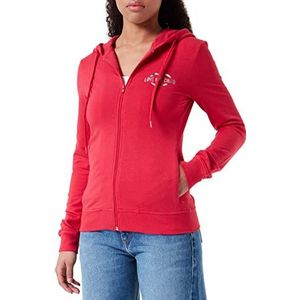Love Moschino Dames slim fit met capuchon in stretch katoen modal fleece jas, rood, 42
