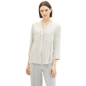 TOM TAILOR Damesblouse, 34820 - Green Offwhite Stripe, 34