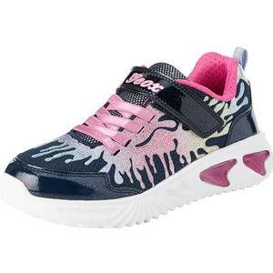 Geox J Assister Girl C Sneakers voor meisjes, Navy Multicolor, 26 EU