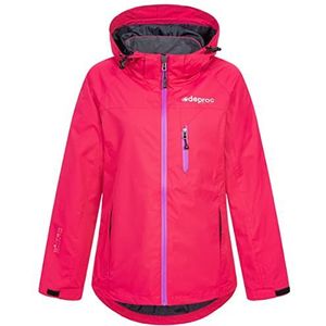 Deproc Active Dames outdoorjas met capuchon ademend waterdicht weerbestendig windbreaker overgangsjas Durell vrouwen regenjas, lila, 50/grote maten