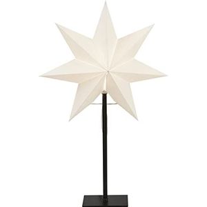 EGLO Tafellamp met kerstster, 3D decoratieve ster verlicht van papier met metalen sokkel, tafellamp Kerstmis in zwart en wit met kabel, E14-fitting, 55 cm