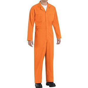 Red Kap Men's Twill Action Back Coverall, Orange, 38