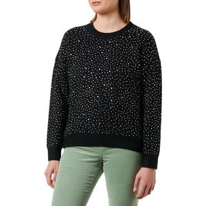 faina Dames Chique diamant pullover met ronde hals zwart maat XS/S, zwart, XL