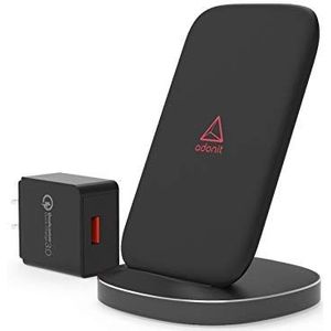 Adonit Wireless Fast Charging Stand QC 3.0 Charger (ADWFCSEUW) voor Qi compatibel met iPhone XS/XS/XR/X/8/8 Plus, Samsung Galaxy S9/S9+/S8+, Note 8/9, zwart