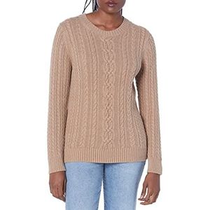 Amazon Essentials Visser Kabel Crewneck Trui Camel Heather, XS