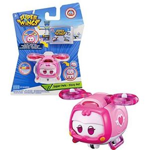 Super Wings Toys for 3 4 5 6 7 8 9 Year Old Boy Girl, Dizzy Super Pet w/Light Facial Expressions Interchanging Gift, Pink