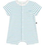 PETIT BATEAU - Korte Romper - Blauw - Gestreepte Badstof