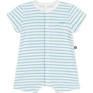 PETIT BATEAU - Korte Romper - Blauw - Gestreepte Badstof