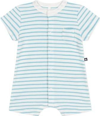 PETIT BATEAU - Korte Romper - Blauw - Gestreepte Badstof
