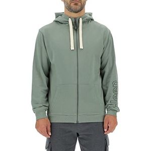 Jeep O102571-E850 J Sweatshirt met capuchon en ritssluiting, geborduurd logo op de mouw, J22W, heren Agave Green/Black XL