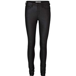 VERO MODA dames Vmseven NW SS Smooth Coated Pants NOOS broek, Zwart (Black Detail:Coated), 38 / L30 (Fabrikantmaat: M)