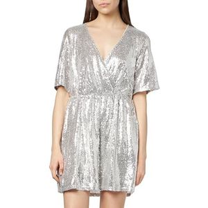 Vero Moda Mini-jurk voor dames, Zilverkleur/detail: pailletten, S