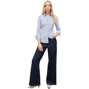 Motivi: Hemdblouse van gestreepte popeline blauw herfst winter 24, blauw, 34