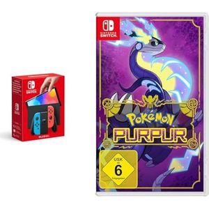 Nintendo Switch Console (OLED Model) - Blauw/Rood & NIN Pokémon Purpur 06