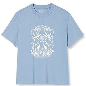 MUSTANG Dames Style Alina C Print T-Shirt, Vervagen Denim 5124, XXL