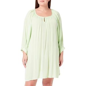 KAFFE Tunic lange blouse voor dames, 3/4 mouwen, ronde hals, losse pasvorm, ralan-mouwen, Paradise Green, 44