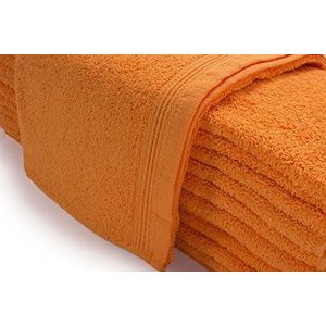 I LIKE Verpakking van 12 handdoeken 50 x 100 cm. Wastafel van 100% katoen in oranje