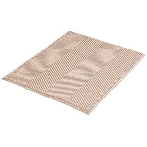 Kleine Wolke Badtapijt Zigzag, 50x60 cm, zandbeige
