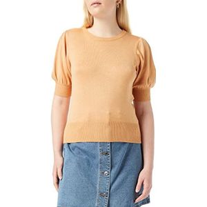 Minus Dames Liva Knit Tee T-shirt, 6024 Abrikoos Tan Melange, M