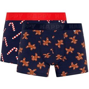 Happy Socks Boxershorts  donkerblauw / karamel / knalrood / wit