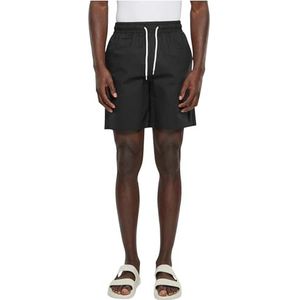 Urban Classics Heren Shorts Basic Seersucker Shorts Zwart M, zwart, M