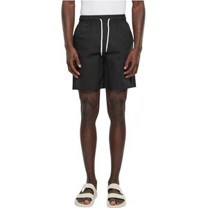 Urban Classics Heren Shorts Basic Seersucker Shorts Zwart L, zwart, L